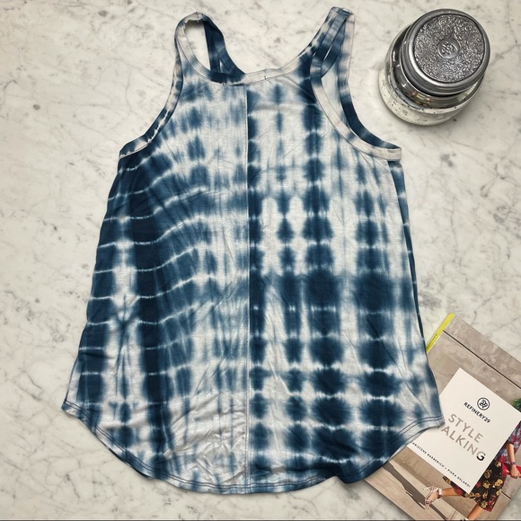 Veronica M. essentials Navy Blue Tie Dye Tank Top - Picture 5 of 6